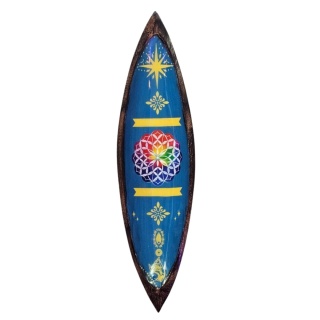 Emaliowana Podstawka pod Kadzidełka - Mandala - Drewno Mango