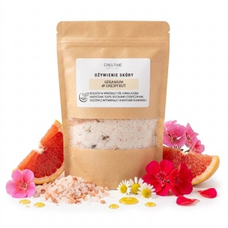 Himalajska sól do kąpieli - Ożywienie Skóry - Geranium i Grejpfrut 500 g