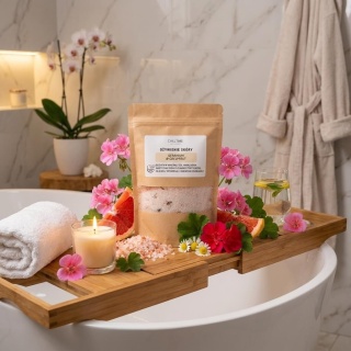 Himalajska sól do kąpieli - Ożywienie Skóry - Geranium i Grejpfrut 500 g