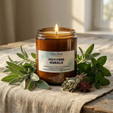 POZYTYWNE WIBRACJE - Aromaterapeutyczna Świeca Sojowa 200 g