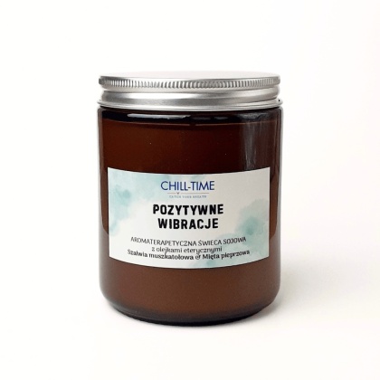 POZYTYWNE WIBRACJE - Aromaterapeutyczna Świeca Sojowa 200 g