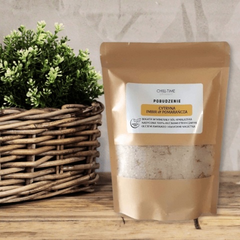 Pobudzenie - Cytryna, Pomarańcza, Imbir - Himalajska Sól Kąpielowa 500 g